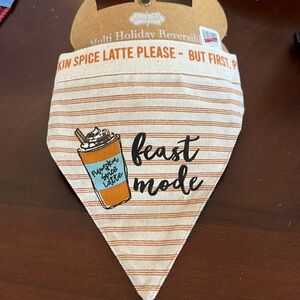 Feast mode reversible holiday mud pie dog bandana